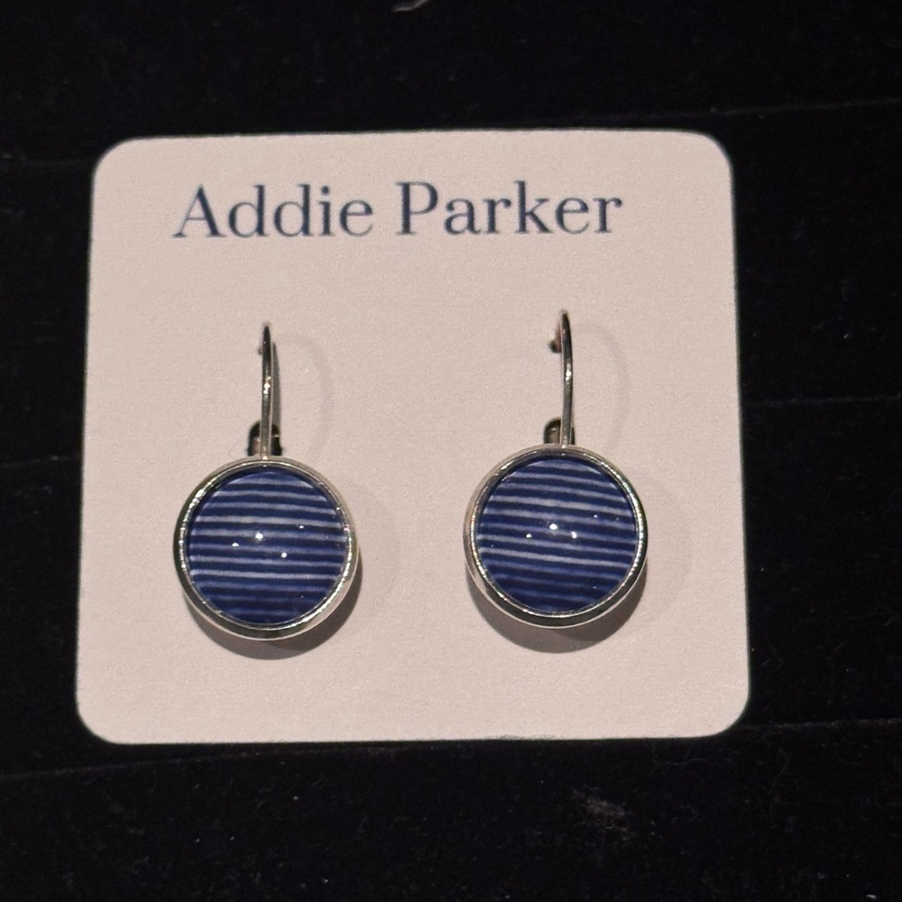 5 for $25 SALE 🎉 Addie Parker Blue Striped Earrings☀️